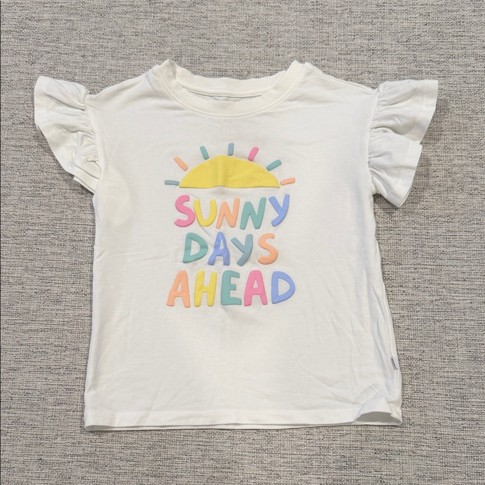 Little Sleepies White Tee with Pastel Sunny Days Graphic